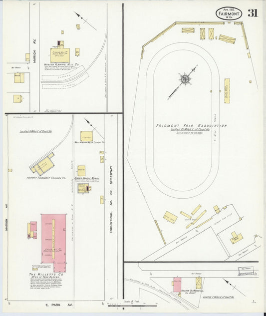 Sanborn Fire Insurance Map from Fairmont, Marion County, West Virginia (1912), Sheet #0031 - Historic Sanborn Fire Insurance Map Print, vintage old map wall art, antique decor, genealogy gift, West Virginia West Virginia map