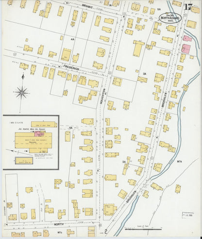 Sanborn Fire Insurance Map from North Adams, Berkshire County, Massachusetts (1901), Sheet #0017 - Complete Map Set gallery image, historic Sanborn map, vintage wall art, Massachusetts Massachusetts