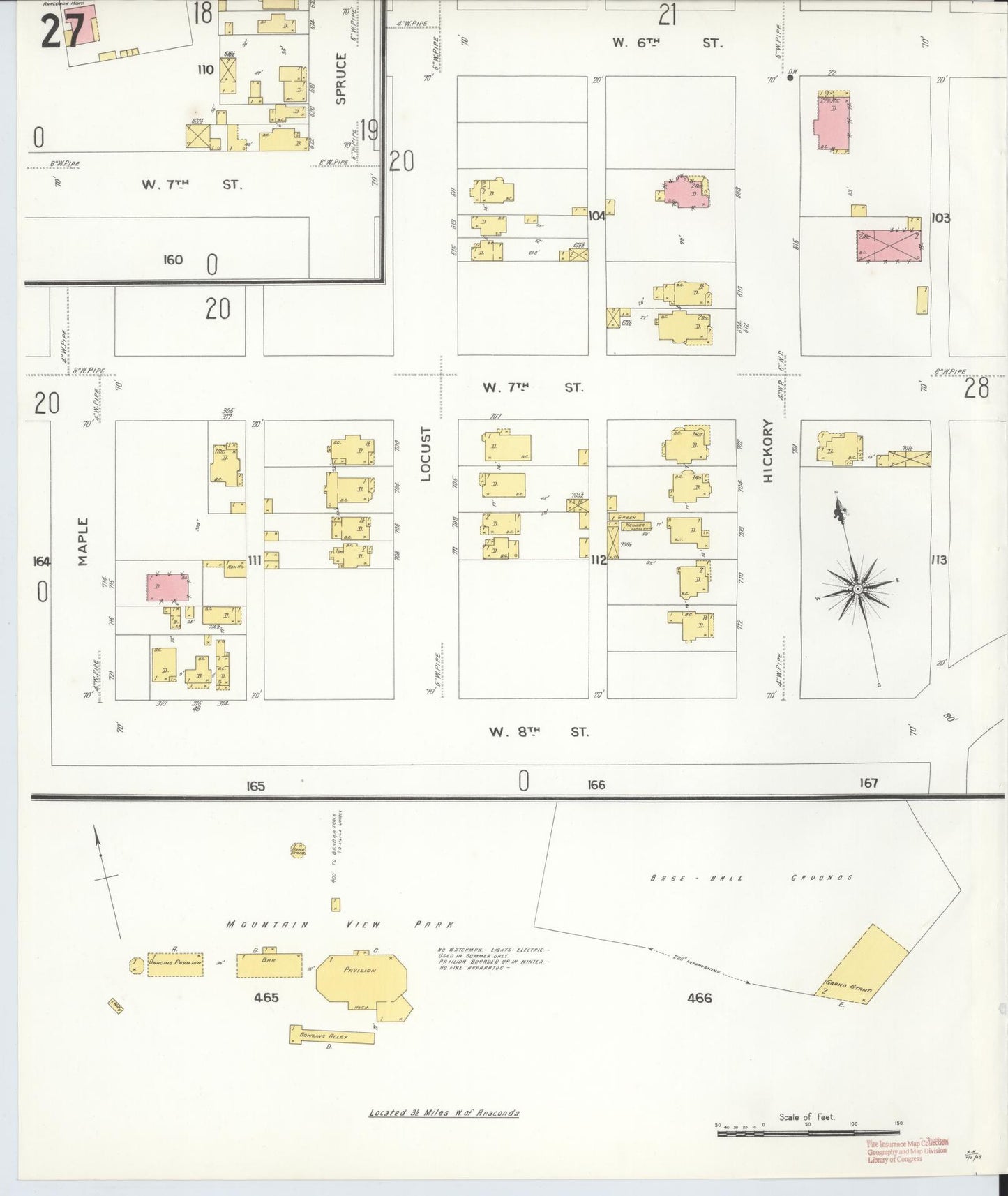 Sanborn Fire Insurance Map from Anaconda, Deer Lodge County, Montana (1903), Sheet #0027 - Complete Map Set gallery image, historic Sanborn map, vintage wall art, Montana Montana