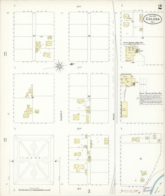 Sanborn Fire Insurance Map from Colusa, Colusa County, California (1897), Sheet #0002 - Historic Sanborn Fire Insurance Map Print, vintage old map wall art, antique decor, genealogy gift, California California map