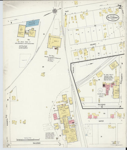 Sanborn Fire Insurance Map from Hillsboro, Highland County, Ohio (1911), Sheet #0002 - Complete Map Set gallery image, historic Sanborn map, vintage wall art, Ohio Ohio
