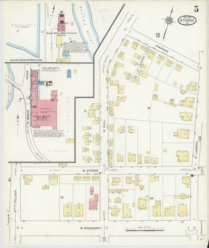 Sanborn Fire Insurance Map from Athens, Clarke County, Georgia (1913), Sheet #0005 - Complete Map Set gallery image, historic Sanborn map, vintage wall art, Georgia Georgia