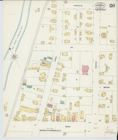 Sanborn Fire Insurance Map from Warren, Trumbull County, Ohio (1902), Sheet #0026 - Complete Map Set gallery image, historic Sanborn map, vintage wall art, Ohio Ohio
