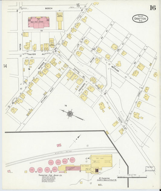 Sanborn Fire Insurance Map from Grafton, Taylor County, West Virginia (1911), Sheet #0016 - Historic Sanborn Fire Insurance Map Print, vintage old map wall art, antique decor, genealogy gift, West Virginia West Virginia map