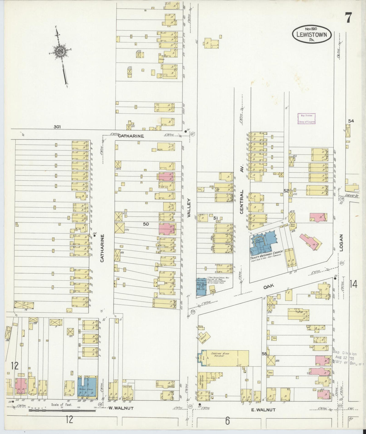 Sanborn Fire Insurance Map from Lewistown, Mifflin County, Pennsylvania (1910), Sheet #0007 - Complete Map Set gallery image, historic Sanborn map, vintage wall art, Pennsylvania Pennsylvania