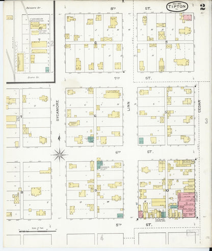 Sanborn Fire Insurance Map from Tipton, Cedar County, Iowa (1893), Sheet #0002 - Historic Sanborn Fire Insurance Map Print