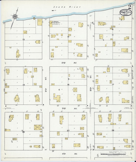 Sanborn Fire Insurance Map from Pine City, Pine County, Minnesota (1921), Sheet #0002 - Historic Sanborn Fire Insurance Map Print, vintage old map wall art, antique decor, genealogy gift, Minnesota Minnesota map