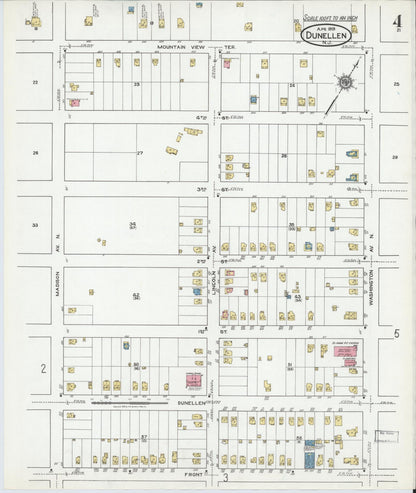 Sanborn Fire Insurance Map from Dunellen, Middlesex County, New Jersey (1919), Sheet #0004 - Complete Map Set gallery image, historic Sanborn map, vintage wall art, New Jersey New Jersey