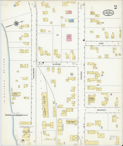 Sanborn Fire Insurance Map from Caribou, Aroostook County, Maine (1917), Sheet #0002 - Complete Map Set gallery image, historic Sanborn map, vintage wall art, Maine Maine