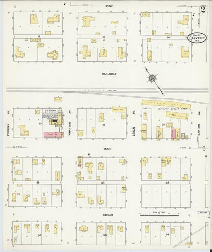 Sanborn Fire Insurance Map from Calvert, Robertson County, Texas (1911), Sheet #0002 - Historic Sanborn Fire Insurance Map Print, vintage old map wall art, antique decor, genealogy gift, Texas Texas map