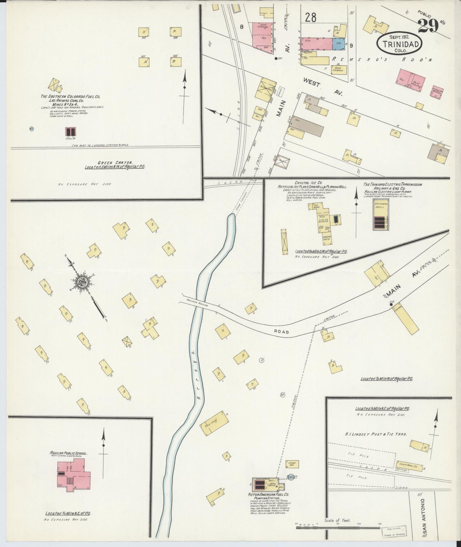 Sanborn Fire Insurance Map from Trinidad, Las Animas County, Colorado (1912), Sheet #0029 - Complete Map Set gallery image, historic Sanborn map, vintage wall art, Colorado Colorado