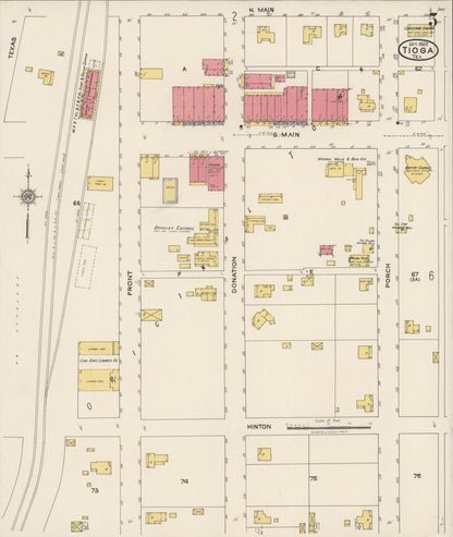 Sanborn Fire Insurance Map from Tioga, Grayton County, Texas (1922), Sheet #0005 - Complete Map Set gallery image, historic Sanborn map, vintage wall art, Texas Texas