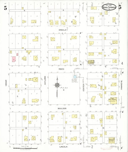 Sanborn Fire Insurance Map from Nora Springs, Floyd County, Iowa (1923), Sheet #0005 - Historic Sanborn Fire Insurance Map Print