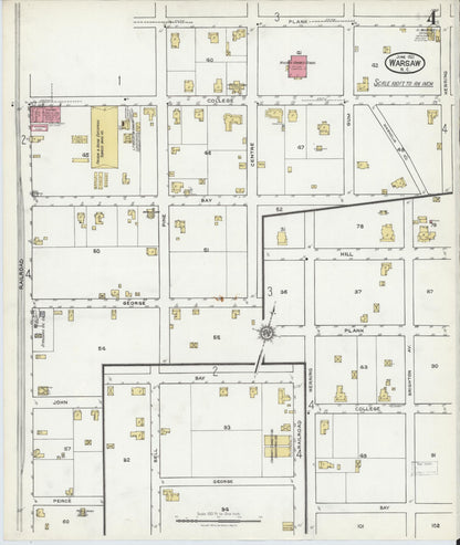 Sanborn Fire Insurance Map from Warsaw, Duplin County, North Carolina (1921), Sheet #0004 - Complete Map Set gallery image, historic Sanborn map, vintage wall art, North Carolina North Carolina