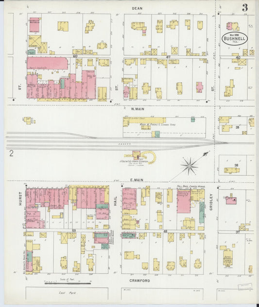 Sanborn Fire Insurance Map from Bushnell, Mcdonough County, Illinois (1898), Sheet #0003 - Historic Sanborn Fire Insurance Map Print, vintage old map wall art, antique decor, genealogy gift, Illinois Illinois map