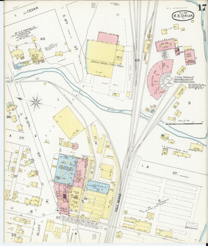 Sanborn Fire Insurance Map from Keokuk, Lee County, Iowa (1893), Sheet #0017 - Historic Sanborn Fire Insurance Map Print
