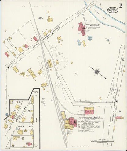 Sanborn Fire Insurance Map from Waverly, Pike County, Ohio (1921), Sheet #0002 - Historic Sanborn Fire Insurance Map Print, vintage old map wall art, antique decor, genealogy gift, Ohio Ohio map