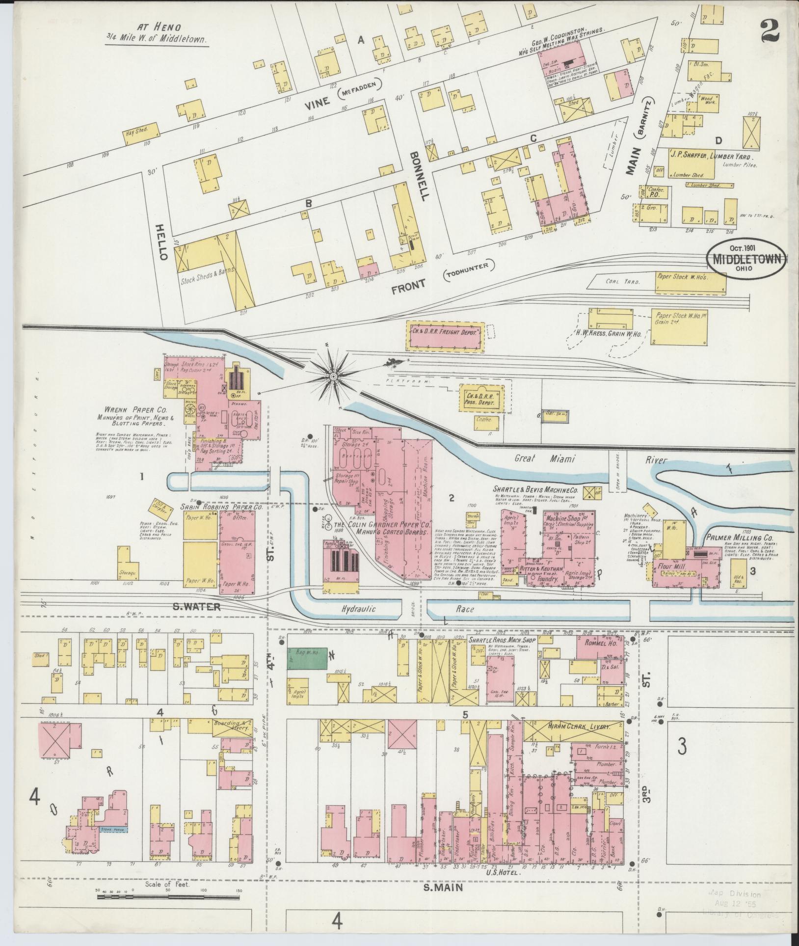 Sanborn Fire Insurance Map from Middletown, Butler County, Ohio (1901 ...