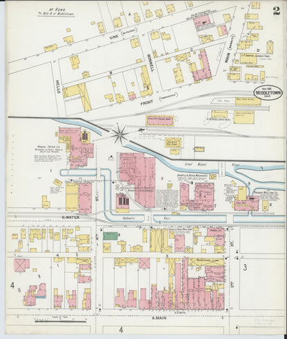 Sanborn Fire Insurance Map from Middletown, Butler County, Ohio (1901), Sheet #0002 - Historic Sanborn Fire Insurance Map Print, vintage old map wall art, antique decor, genealogy gift, Ohio Ohio map