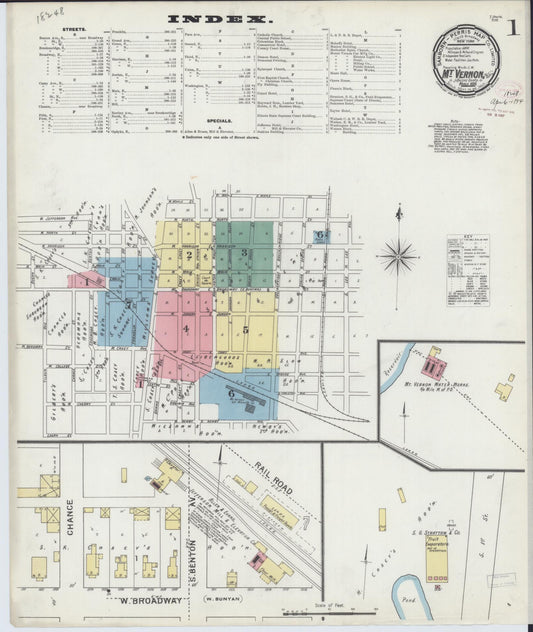 Sanborn Fire Insurance Map from Mount Vernon, Jefferson County, Illinois (1894), Sheet #0001 - Complete Map Set gallery image, historic Sanborn map, vintage wall art, Illinois Illinois