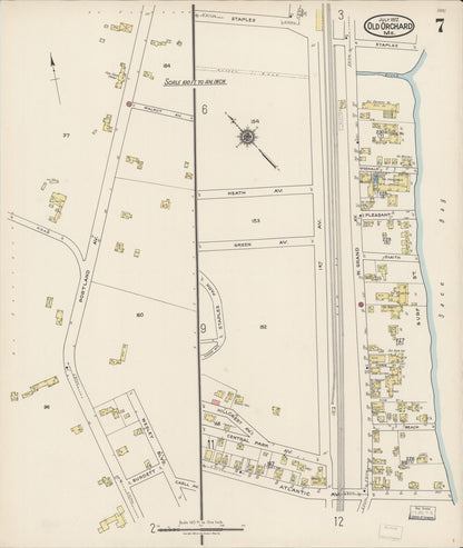 Sanborn Fire Insurance Map from Old Orchard, York County, Maine (1922), Sheet #0007 - Complete Map Set gallery image, historic Sanborn map, vintage wall art, Maine Maine