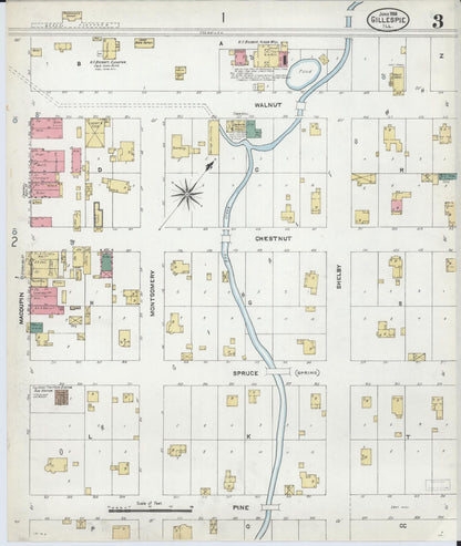 Sanborn Fire Insurance Map from Gillespie, Macoupin County, Illinois (1906), Sheet #0003 - Historic Sanborn Fire Insurance Map Print, vintage old map wall art, antique decor, genealogy gift, Illinois Illinois map