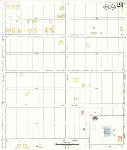 Sanborn Fire Insurance Map from Idaho Falls, Bonneville County, Idaho (1921), Sheet #0028 - Complete Map Set gallery image, historic Sanborn map, vintage wall art, Idaho Idaho