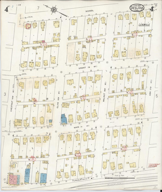 Sanborn Fire Insurance Map from Desloge, Saint Francois County, Missouri (1938), Sheet #0004 - Historic Sanborn Fire Insurance Map Print, vintage old map wall art, antique decor, genealogy gift, Missouri Missouri map