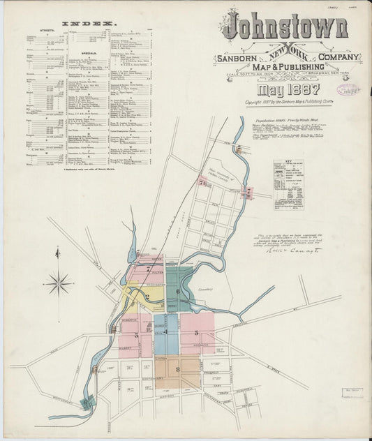 Sanborn Fire Insurance Map from Johnstown, Fulton County, New York. (1887) – Historic Sanborn Fire Insurance Map Print