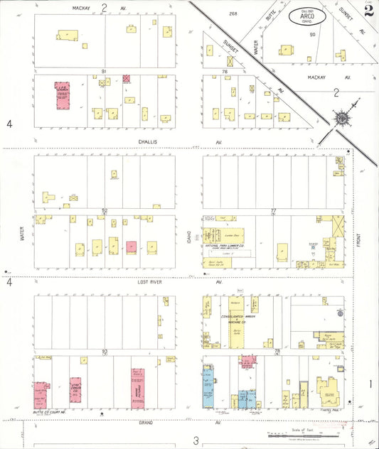 Sanborn Fire Insurance Map from Arco, Butte County, Idaho (1921), Sheet #0002 - Historic Sanborn Fire Insurance Map Print, vintage old map wall art, antique decor, genealogy gift, Idaho Idaho map