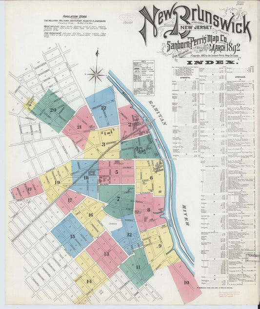 Sanborn Fire Insurance Map from New Brunswick, Middlesex County, New Jersey. (1892) – Historic Sanborn Fire Insurance Map Print