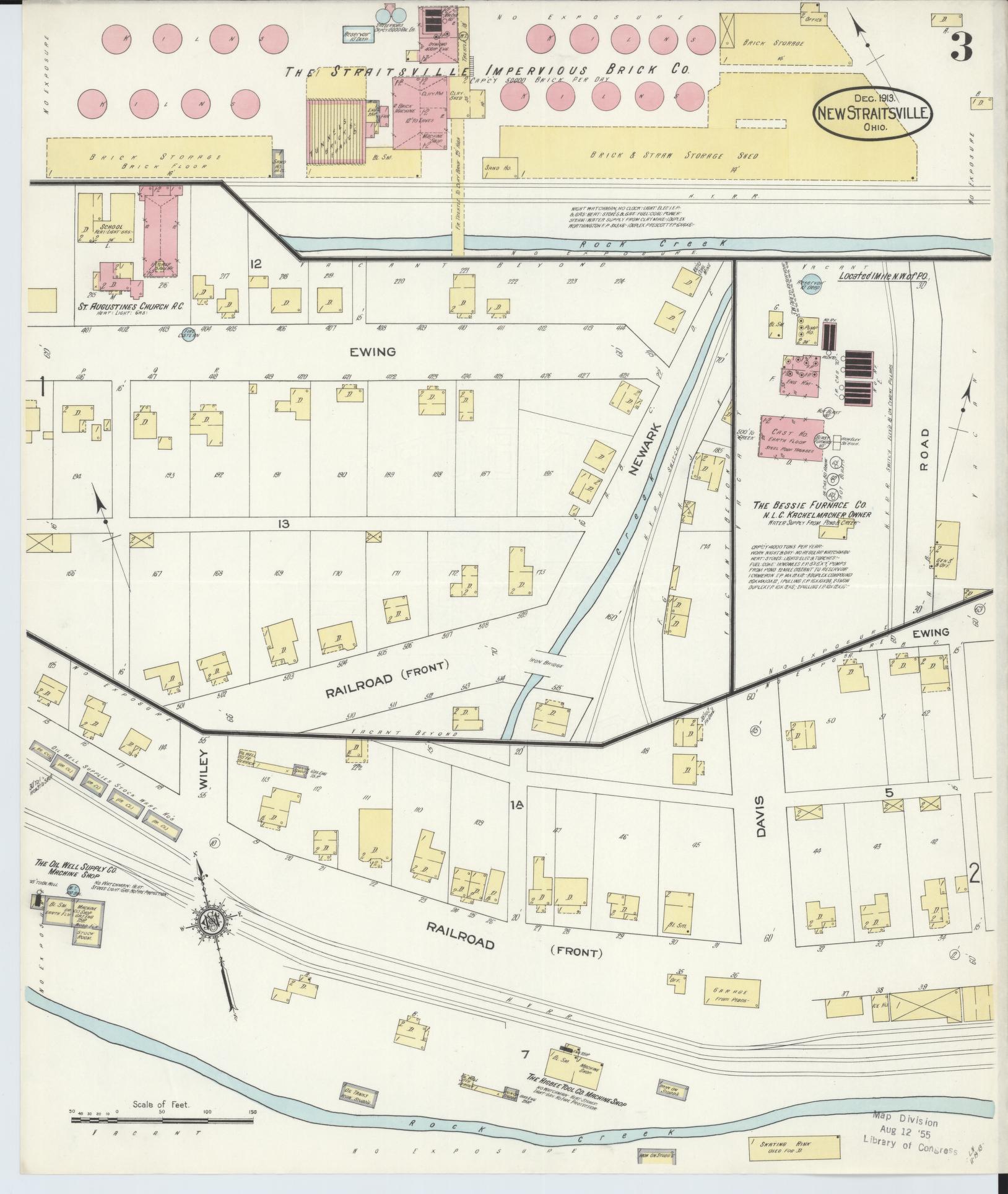 Sanborn Fire Insurance Map from New Straitsville, Perry County, Ohio (1913), Sheet #0003 - Complete Map Set gallery image, historic Sanborn map, vintage wall art, Ohio Ohio