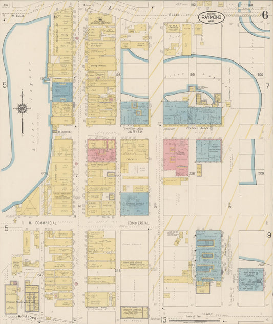 Sanborn Fire Insurance Map from Raymond, Pacific County, Washington (1919), Sheet #0006 - Historic Sanborn Fire Insurance Map Print, vintage old map wall art, antique decor, genealogy gift, Washington Washington map