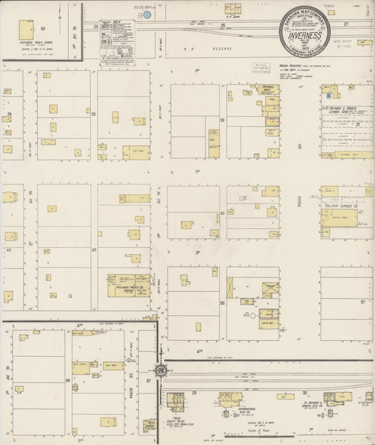 Sanborn Fire Insurance Map from Inverness, Hill County, Montana. (1920) – Historic Sanborn Fire Insurance Map Print