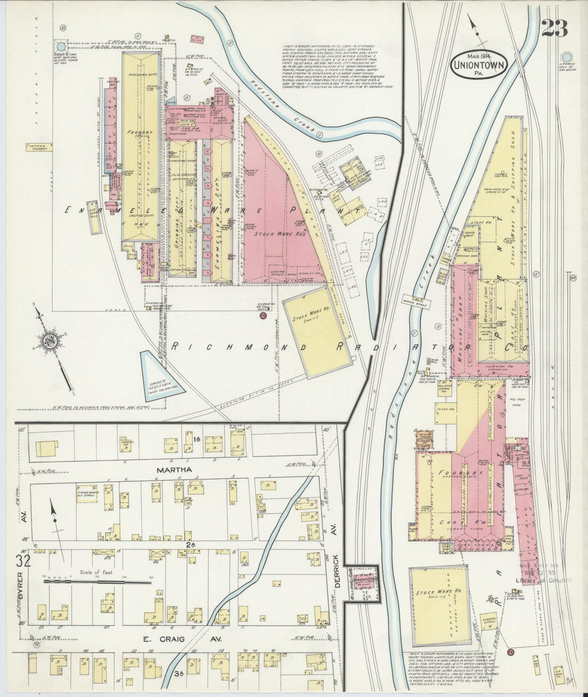 Sanborn Fire Insurance Map from Uniontown, Fayette County, Pennsylvania (1914), Sheet #0023 - Complete Map Set gallery image, historic Sanborn map, vintage wall art, Pennsylvania Pennsylvania