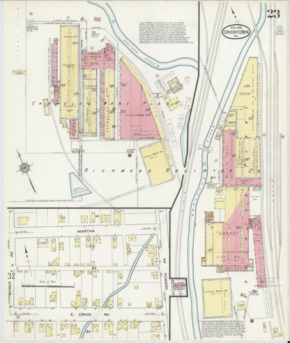 Sanborn Fire Insurance Map from Uniontown, Fayette County, Pennsylvania (1914), Sheet #0023 - Complete Map Set gallery image, historic Sanborn map, vintage wall art, Pennsylvania Pennsylvania