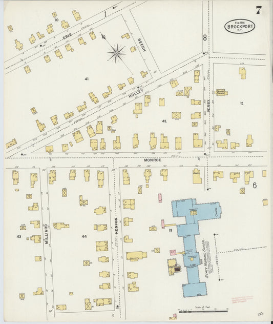 Sanborn Fire Insurance Map from Brockport, Monroe County, New York (1898), Sheet #0007 - Historic Sanborn Fire Insurance Map Print, vintage old map wall art, antique decor, genealogy gift, New York New York map