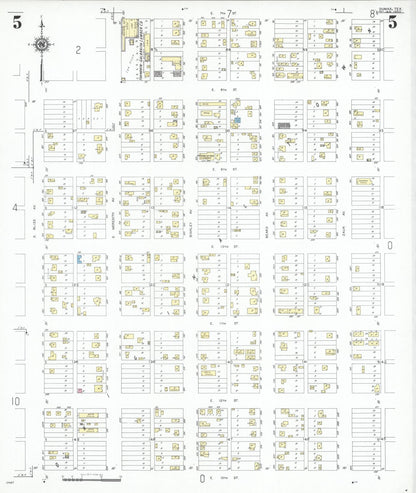 Sanborn Fire Insurance Map from Dumas, Moore County, Texas (1950), Sheet #0005 - Complete Map Set gallery image, historic Sanborn map, vintage wall art, Texas Texas