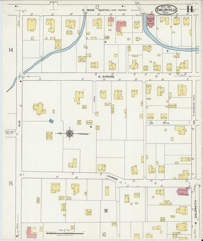Sanborn Fire Insurance Map from Shelbyville, Bedford County, Tennessee (1921), Sheet #0011 - Complete Map Set gallery image, historic Sanborn map, vintage wall art, Tennessee Tennessee