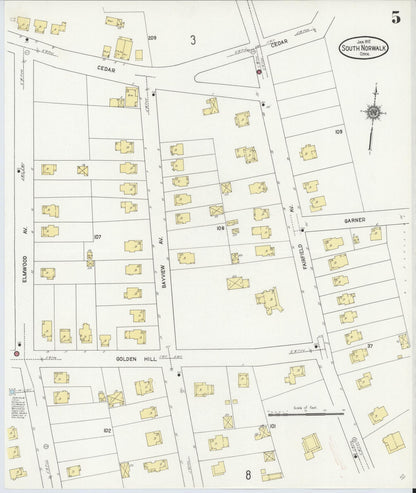 Sanborn Fire Insurance Map from South Norwalk, Fairfield County, Connecticut (1912), Sheet #0005 - Complete Map Set gallery image, historic Sanborn map, vintage wall art, Connecticut Connecticut