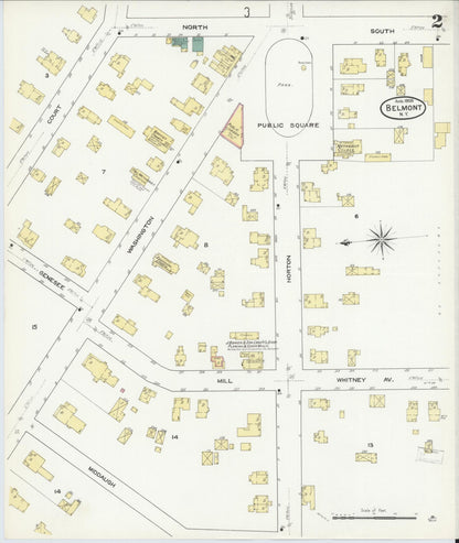 Sanborn Fire Insurance Map from Belmont, Allegany County, New York (1909), Sheet #0002 - Complete Map Set gallery image, historic Sanborn map, vintage wall art, New York New York