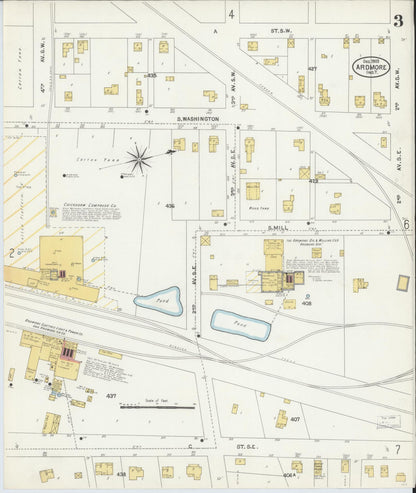 Sanborn Fire Insurance Map from Ardmore, Carter County, Oklahoma (1903), Sheet #0003 - Complete Map Set gallery image, historic Sanborn map, vintage wall art, Oklahoma Oklahoma