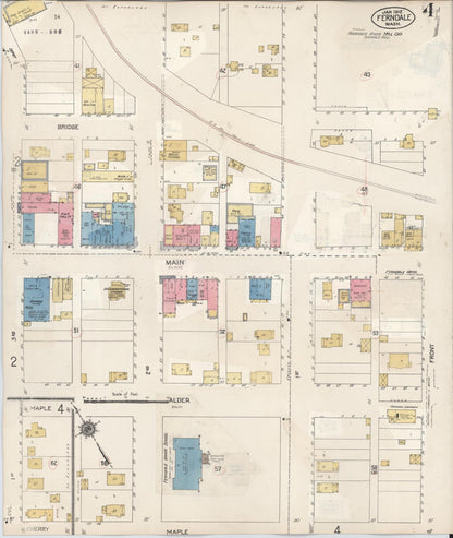 Sanborn Fire Insurance Map from Ferndale, Whatcom County, Washington (1932), Sheet #0004 - Complete Map Set gallery image, historic Sanborn map, vintage wall art, Washington Washington