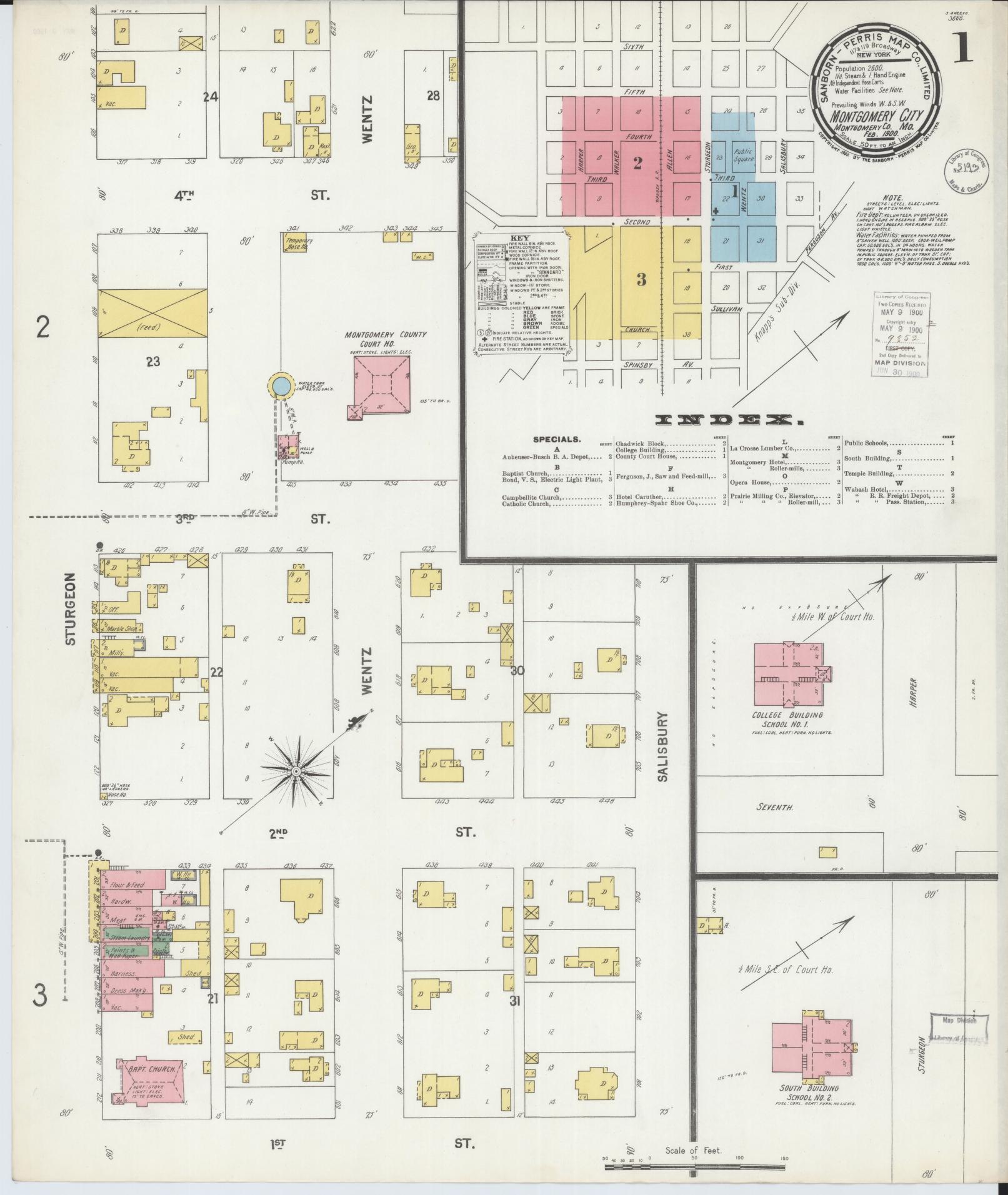 Sanborn Fire Insurance Map from Montgomery City, Montgomery County, Missouri (1900), Sheet #0001 - Complete Map Set gallery image, historic Sanborn map, vintage wall art, Missouri Missouri