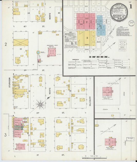 Sanborn Fire Insurance Map from Montgomery City, Montgomery County, Missouri (1900), Sheet #0001 - Complete Map Set gallery image, historic Sanborn map, vintage wall art, Missouri Missouri