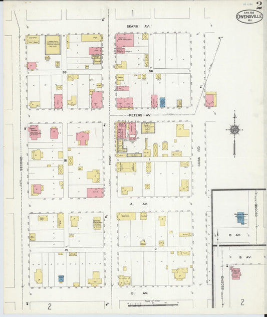 Sanborn Fire Insurance Map from Owensville, Gasconade County, Missouri (1914), Sheet #0002 - Historic Sanborn Fire Insurance Map Print, vintage old map wall art, antique decor, genealogy gift, Missouri Missouri map