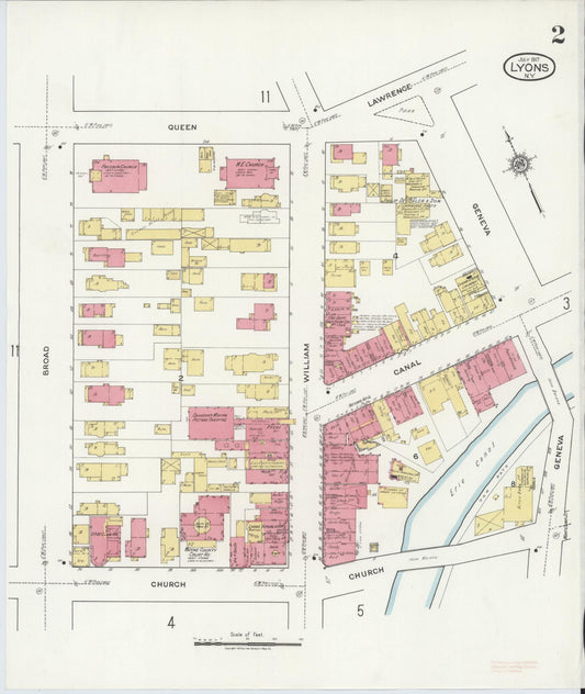 Sanborn Fire Insurance Map from Lyons, Wayne County, New York (1917), Sheet #0002 - Historic Sanborn Fire Insurance Map Print, vintage old map wall art, antique decor, genealogy gift, New York New York map