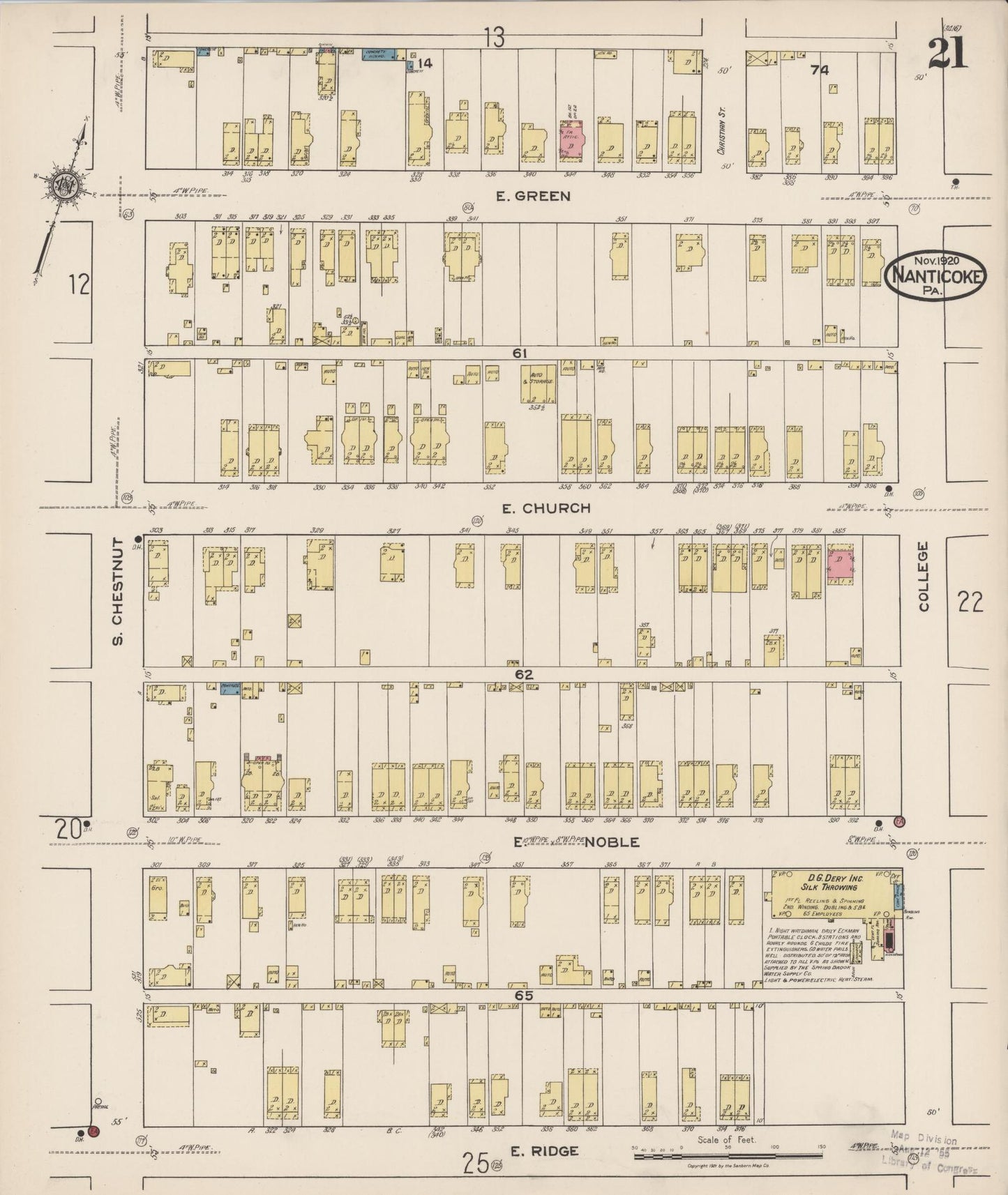 Sanborn Fire Insurance Map from Nanticoke, Luzerne County, Pennsylvania (1920), Sheet #0021 - Complete Map Set gallery image, historic Sanborn map, vintage wall art, Pennsylvania Pennsylvania