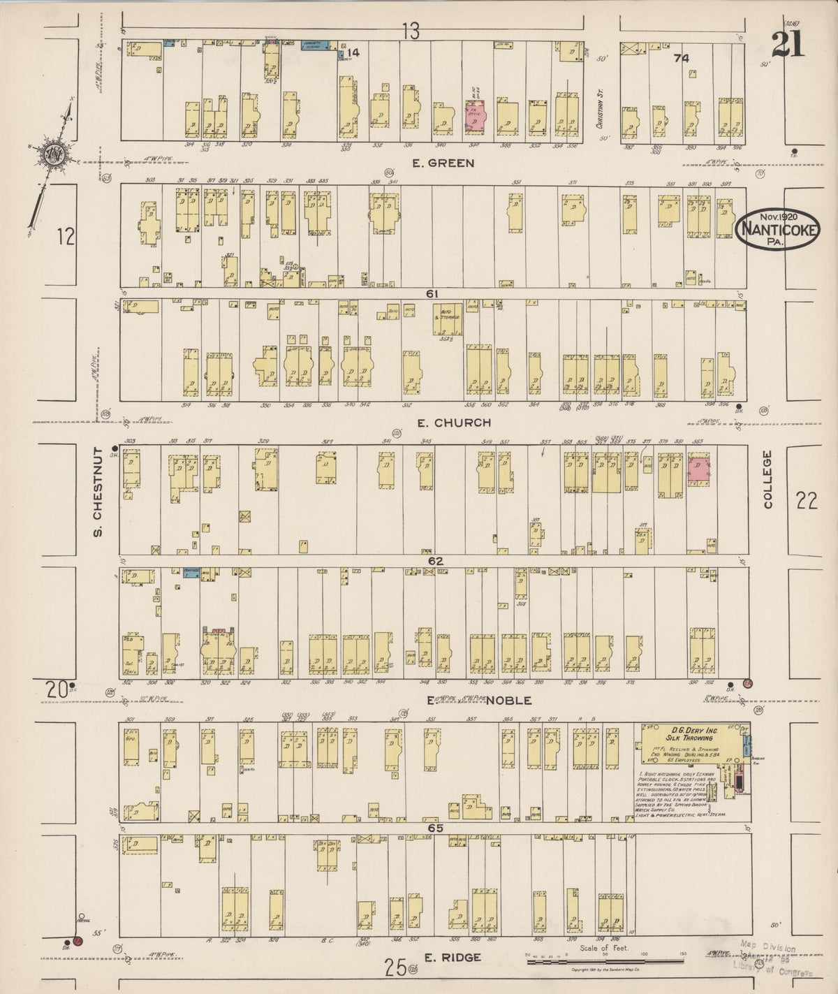 Sanborn Fire Insurance Map from Nanticoke, Luzerne County, Pennsylvania (1920), Sheet #0021 - Complete Map Set gallery image, historic Sanborn map, vintage wall art, Pennsylvania Pennsylvania