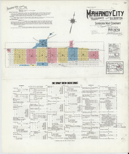 Sanborn Fire Insurance Map from Mahanoy City, Schuylkill County, Pennsylvania (1920), Sheet #0001 - Complete Map Set gallery image, historic Sanborn map, vintage wall art, Pennsylvania Pennsylvania